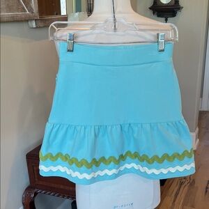 Spartina 449 Aquamarine Cotton Knit with Rick Rack Trim  Skort New
